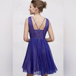 Anthropologie Blue Size 6 Flare Cocktail Dress on Queenly