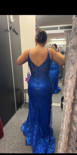 ladivine Blue Size 10 Medium Height Floor Length Mermaid Dress on Queenly