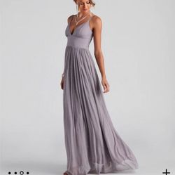 Windsor Purple Size 4 Floor Length A-line Dress on Queenly