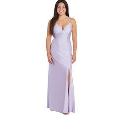 Morgan and Co Purple Size 12 Floor Length Straight Dress on Queenly