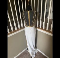 Mignon White Size 2 Pageant High Neck Floor Length A-line Dress on Queenly
