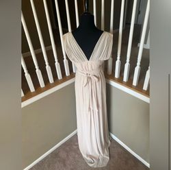 Ceremony by Joanna August Nude Size 8 Tall Height A-line Dress on Queenly