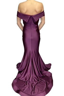 Style 595 Jessica Angel Purple Size 4 Floor Length Black Tie Straight Dress on Queenly