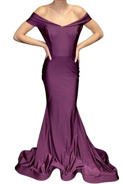 Style 595 Jessica Angel Purple Size 4 Black Tie 595 Straight Dress on Queenly