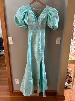 Ashley Lauren Blue Size 0 Pageant Free Shipping Floor Length Mermaid Dress on Queenly