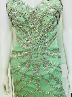 Rachel Allan Green Size 4 Floor Length Prom 50 Off Mermaid Dress on Queenly