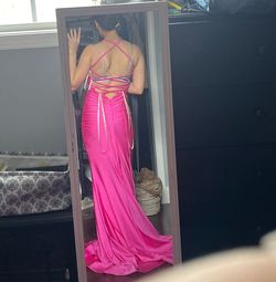 Faviana Pink Size 0 Prom Jersey Mermaid Dress on Queenly