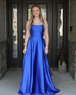 Windsor Blue Size 0 Square Square Neck Free Shipping Floor Length A-line Dress on Queenly