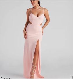 Windsor Pink Size 12 Plus Size Side slit Dress on Queenly