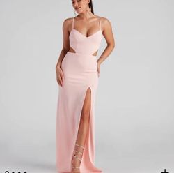 Windsor Pink Size 10 Floor Length Side slit Dress on Queenly