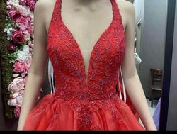 Style 87237 Amarra Red Size 0 87237 Pageant Floor Length Ball gown on Queenly