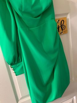 Ava Presley Green Size 2 Appearance Jersey Mini Interview Cocktail Dress on Queenly