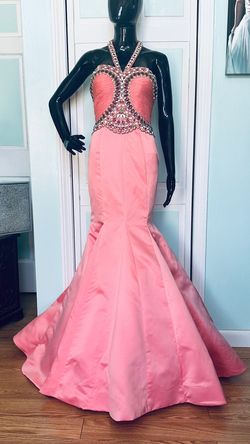 Style 2914 Rachel Allan Pink Size 4 2914 Mermaid Dress on Queenly