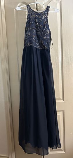 xtraordinary Blue Size 4 Jersey Floor Length A-line Dress on Queenly