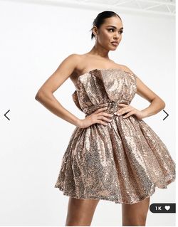 Collective the label Gold Size 4 Jersey Semi Formal Homecoming Cocktail Dress on Queenly