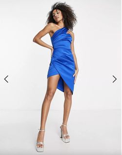 Lavish Alice Blue Size 2 One Shoulder Pageant Cocktail Dress on Queenly
