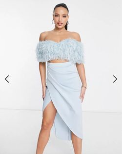 Asos design Blue Size 2 Prom Midi Gala Cocktail Dress on Queenly