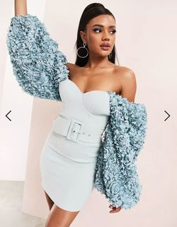 Asos Luxe Blue Size 4 Jersey Cocktail Dress on Queenly