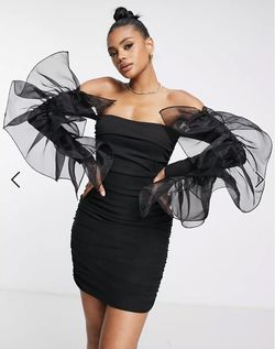 Asos Luxe Black Size 2 Mini Pageant Jersey Cocktail Dress on Queenly