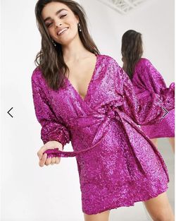 Asos Edition Pink Size 2 Jersey Sleeves Cocktail Dress on Queenly