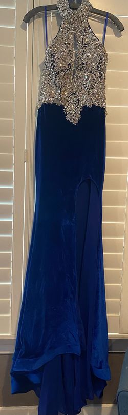 Style PS23644 Portia and Scarlett Blue Size 0 Ps23644 Prom Side slit Dress on Queenly
