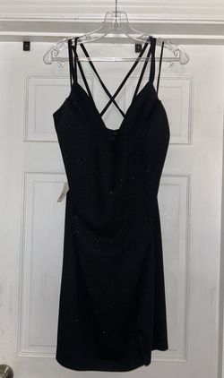 Style 4155 Alyce Paris Black Size 14 Mini Shiny Summer Cocktail Dress on Queenly