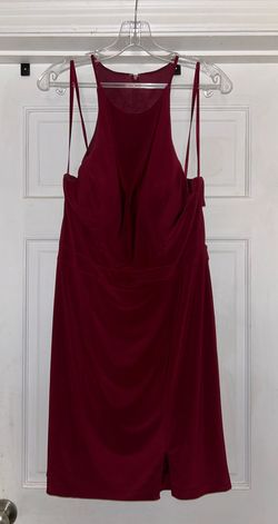 Style 8053 Faviana Red Size 14 Maroon Plus Size Cocktail Dress on Queenly