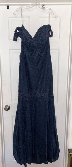 Style 62564 Jovani Blue Size 16 Plus Size Free Shipping Navy Mermaid Dress on Queenly