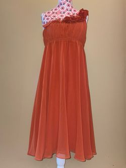 Poly USA Orange Size 4 Pageant One Shoulder Appearance Mini Cocktail Dress on Queenly