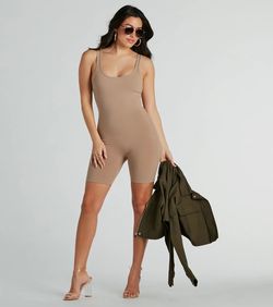 Style 06503-1110 Windsor Nude Size 8 Tall Height Mini Jumpsuit Dress on Queenly