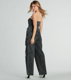 Style 06602-0482 Windsor Black Size 12 Plus Size Jersey Belt Pockets Jumpsuit Dress on Queenly