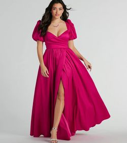 Style 05004-0188 Windsor Pink Size 0 Tulle Sweetheart Floor Length Side slit Dress on Queenly