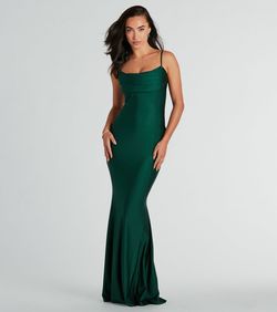 Style 05002-8309 Windsor Green Size 8 Military Tall Height Floor Length Prom Mermaid Dress on Queenly