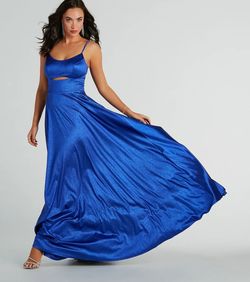 Style 05002-8065 Windsor Blue Size 0 Tall Height Jersey Prom Quinceanera Straight Dress on Queenly