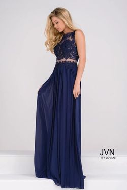 Style 47788 Jovani Blue Size 8 Navy A-line Dress on Queenly