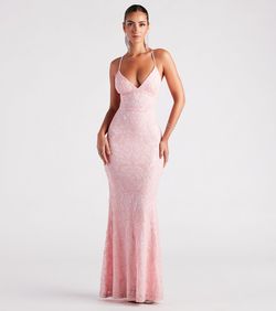 Style 05002-3948 Windsor Pink Size 12 Quinceanera Pattern Plus Size Mermaid Dress on Queenly