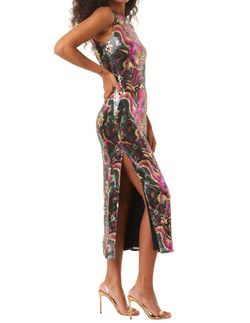 Style 1-1057528575-2696 Misa Los Angeles Pink Size 12 Black Tie Print Plus Size Cocktail Dress on Queenly