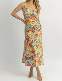 Style 1-112646387-2696 DRESS FORUM Yellow Size 12 Print Pattern Straight Dress on Queenly