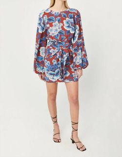 Style 1-1255470705-1498 RHODE Blue Size 4 Summer Print Cocktail Dress on Queenly
