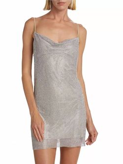 Style 1-1283598129-1901 L'Agence Silver Size 6 Tall Height Summer Jewelled Sorority Cocktail Dress on Queenly