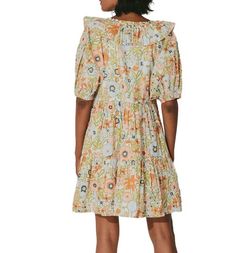 Style 1-1321416158-3855 Cleobella Nude Size 0 Sleeves V Neck Floral Cocktail Dress on Queenly
