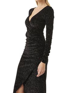 Style 1-1329893092-2901 Misa Los Angeles Black Size 8 Long Sleeve Side slit Dress on Queenly