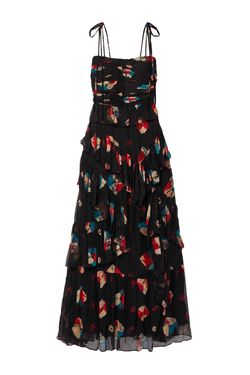 Style 1-1630092749-2168 Ulla Johnson Black Size 8 Pattern Free Shipping Straight Dress on Queenly