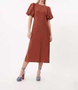 Style 1-2173205677-3011 FRNCH Brown Size 8 Sleeves Free Shipping Cocktail Dress on Queenly
