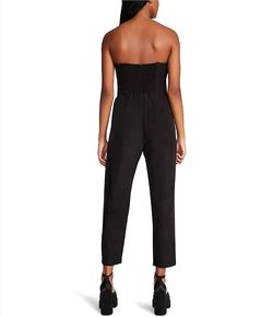 Style 1-2193425572-2901 STEVE MADDEN Black Size 8 Satin Jumpsuit Dress on Queenly