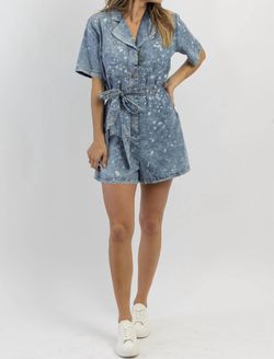 Style 1-2321922617-3775 DAVI & DANI Blue Size 16 Mini Floor Length Jumpsuit Dress on Queenly