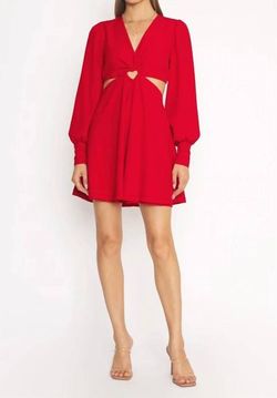 Style 1-2336413462-3236 4SI3NNA Red Size 4 Cut Out Sorority Cocktail Dress on Queenly