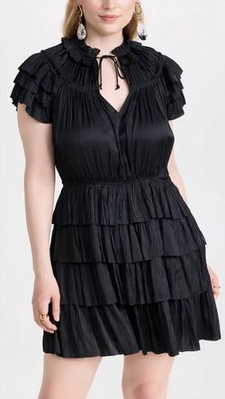 Style 1-2416470603-1498 Ulla Johnson Black Size 4 Polyester Sleeves Sorority Cocktail Dress on Queenly