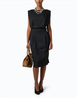 Style 1-2461170798-1498 Lafayette 148 Black Size 4 Tall Height Keyhole Straight Cocktail Dress on Queenly