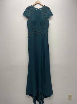 Style 1-2517548026-238 MORILEE Green Size 12 Plus Size Black Tie Floor Length Emerald Side slit Dress on Queenly